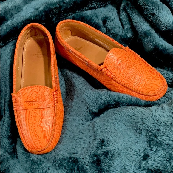 Orange Leather Etro Loafers - Picture 3 of 7